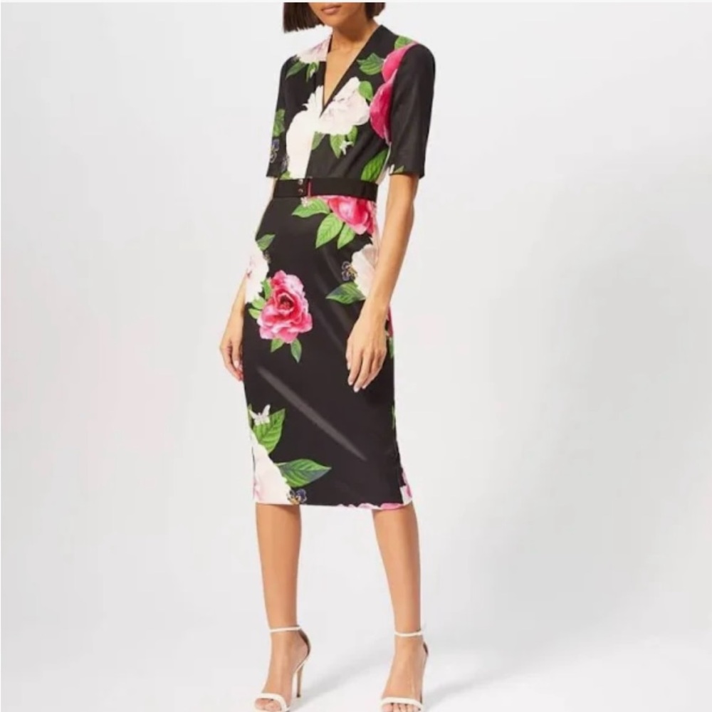 Ted Baker Gilanno Manificent V-neck Bodycon dress